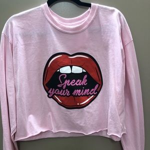 COLD RUSH long sleeve crop top size large